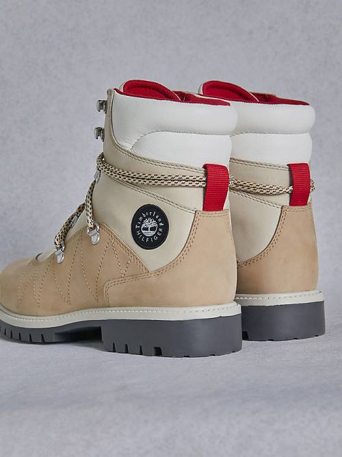 Muške Tommy Hilfiger TOMMYXTIMBERLAND Waterproof Hiking Čizme Bež | TH619ERC