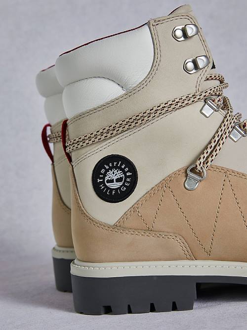 Muške Tommy Hilfiger TOMMYXTIMBERLAND Waterproof Hiking Čizme Bež | TH619ERC