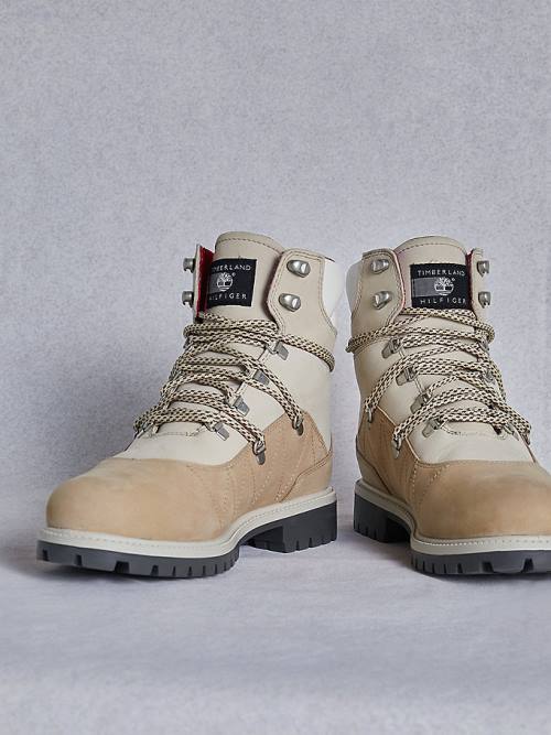 Muške Tommy Hilfiger TOMMYXTIMBERLAND Waterproof Hiking Čizme Bež | TH619ERC