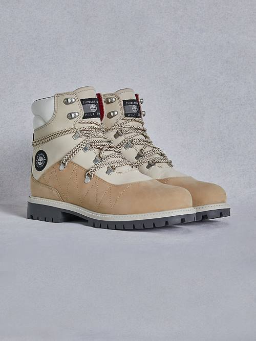 Muške Tommy Hilfiger TOMMYXTIMBERLAND Waterproof Hiking Čizme Bež | TH619ERC