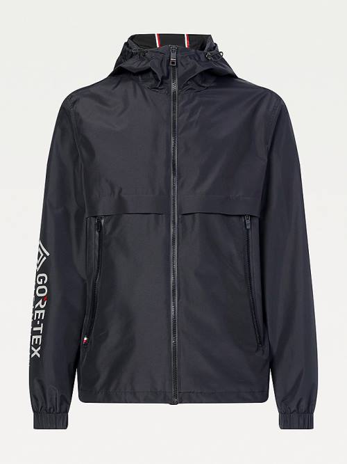 Muške Tommy Hilfiger Tech Essential GORE-TEX Hooded Jakna Crna | TH924NDU