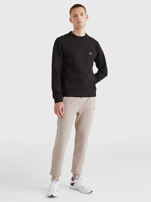 Muške Tommy Hilfiger Tech Essentials Crew Neck Duksevi Crna | TH371LEZ