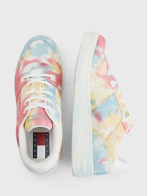 Muške Tommy Hilfiger Tie-Dye Cupsole Basket Patike Plava | TH516NYA