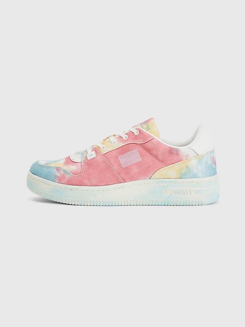 Muške Tommy Hilfiger Tie-Dye Cupsole Basket Patike Plava | TH516NYA