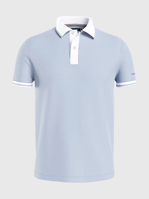 Muške Tommy Hilfiger Tipped Slim Fit Jersey Polo Majice Plava | TH542QAK