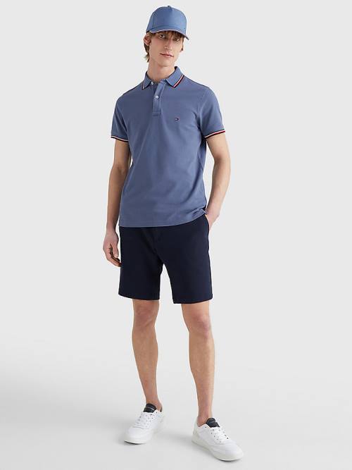 Muške Tommy Hilfiger Tipped Slim Fit Polo Majice Plava | TH586LJP