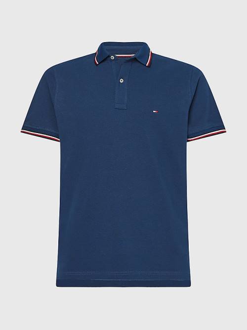 Muške Tommy Hilfiger Tipped Slim Fit Polo Majice Plava | TH752GNU