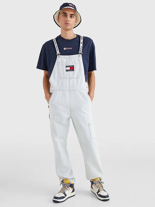 Muške Tommy Hilfiger Tommy Badge Dungarees Farmerke Denim Plava | TH731KQG