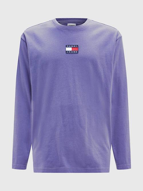 Muške Tommy Hilfiger Tommy Badge Long Sleeve Majice Plava | TH320FDK