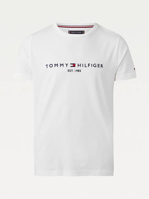 Muške Tommy Hilfiger Tommy Hilfiger Logo Majice Bela | TH650JOT