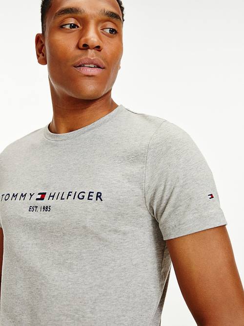 Muške Tommy Hilfiger Tommy Hilfiger Logo Majice Siva | TH745KOM