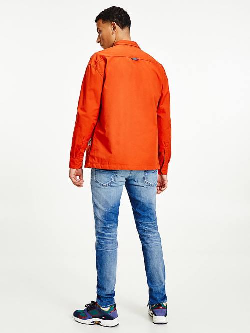 Muške Tommy Hilfiger Tommy Jeans Tech Organic Cotton Twill Overshirt Košulje Crveni | TH862UPV