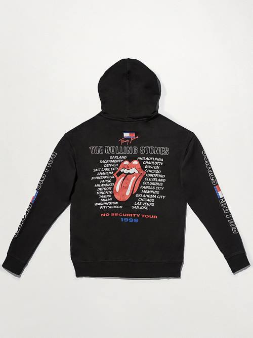 Muške Tommy Hilfiger Tommy Revisited Rolling Stones Duks Hoodie Crna | TH167ESC