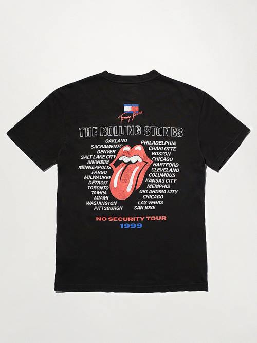 Muške Tommy Hilfiger Tommy Revisited Rolling Stones Majice Crna | TH631JZQ