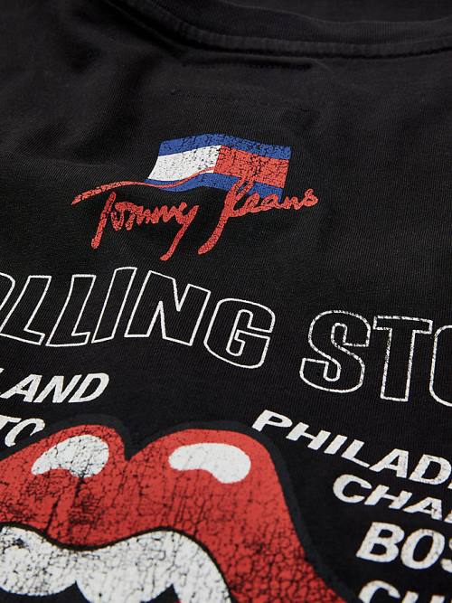 Muške Tommy Hilfiger Tommy Revisited Rolling Stones Majice Crna | TH631JZQ