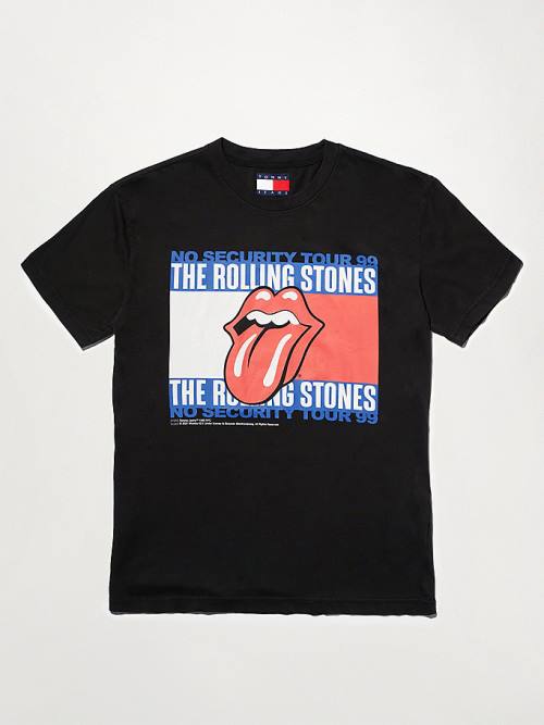 Muške Tommy Hilfiger Tommy Revisited Rolling Stones Majice Crna | TH631JZQ