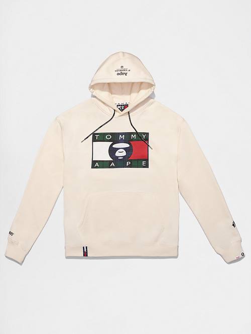 Muške Tommy Hilfiger Tommy X AAPE Duks Hoodie Bež | TH258YHS