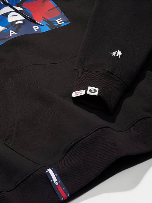 Muške Tommy Hilfiger Tommy X AAPE Duks Hoodie Crna | TH805WHF