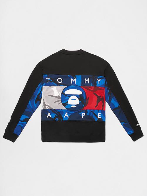 Muške Tommy Hilfiger Tommy X AAPE Fleece Duksevi Crna | TH804QSD