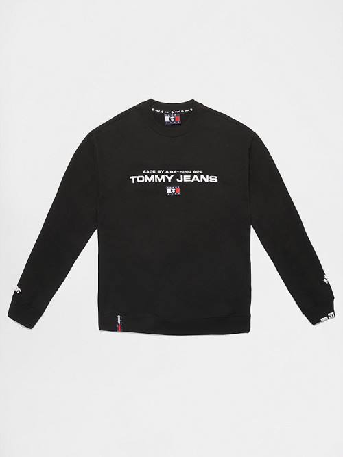 Muške Tommy Hilfiger Tommy X AAPE Fleece Duksevi Crna | TH804QSD