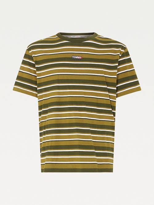 Muške Tommy Hilfiger Tonal Stripe Majice Zeleno | TH830GCZ