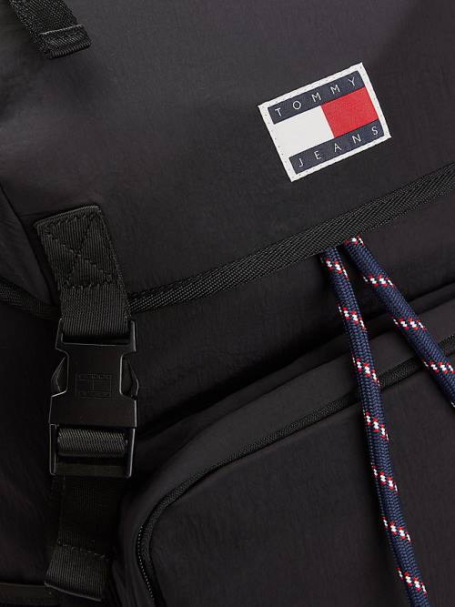 Muške Tommy Hilfiger Travel Flap Backpack Torbe Crna | TH790DLB