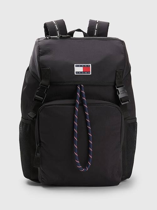 Muške Tommy Hilfiger Travel Flap Backpack Torbe Crna | TH790DLB