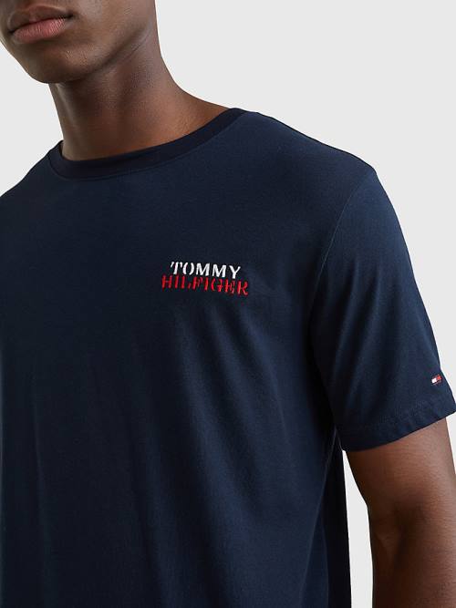 Muške Tommy Hilfiger Ultra Soft Logo Set Pidžama Plava | TH940GHI