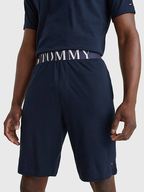 Muške Tommy Hilfiger Ultra Soft Logo Set Pidžama Plava | TH940GHI