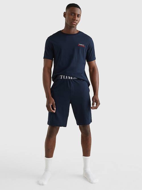 Muške Tommy Hilfiger Ultra Soft Logo Set Pidžama Plava | TH940GHI