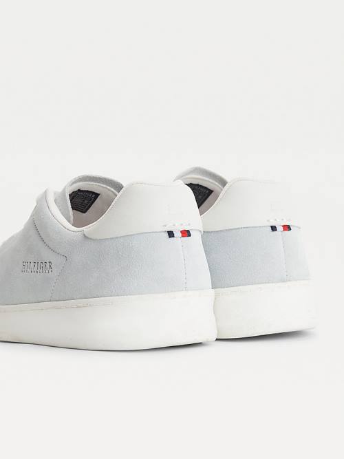 Muške Tommy Hilfiger Undyed Suede Cupsole Court Patike Bež | TH378HIP