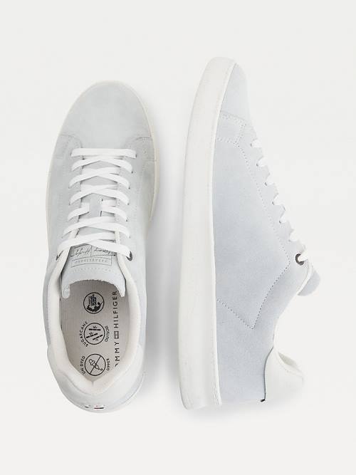 Muške Tommy Hilfiger Undyed Suede Cupsole Court Patike Bež | TH378HIP