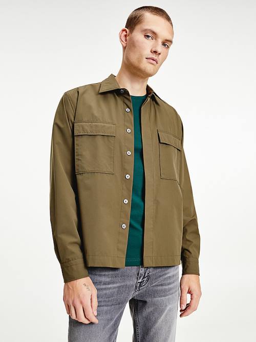 Muške Tommy Hilfiger Utility Regular Fit Poplin Overshirt Košulje Kaki | TH219GSO