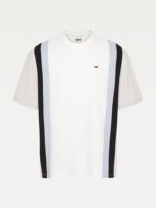 Muške Tommy Hilfiger Vertical Stripe Cut & Sewn Majice Bela | TH091CLI