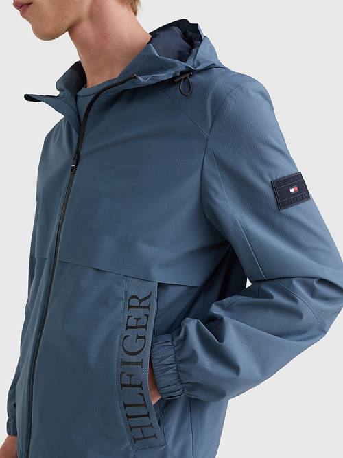 Muške Tommy Hilfiger Water Repellent Hooded Jakna Plava | TH639XWU