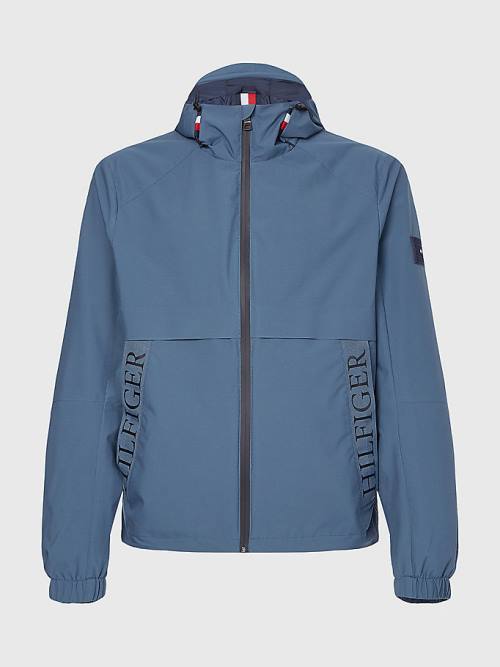 Muške Tommy Hilfiger Water Repellent Hooded Jakna Plava | TH639XWU