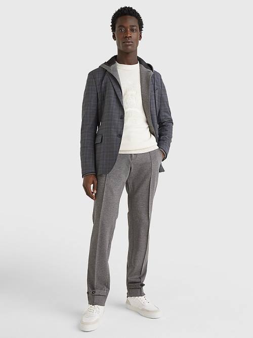 Muške Tommy Hilfiger Wool Check Constructed Sakoi Siva | TH506GIA