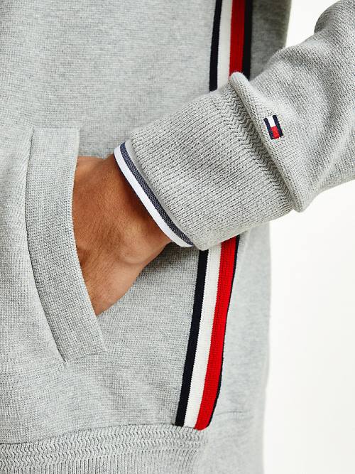 Muške Tommy Hilfiger Zip-Thru Baseball Collar Cardigan Džemper Siva | TH495GFI