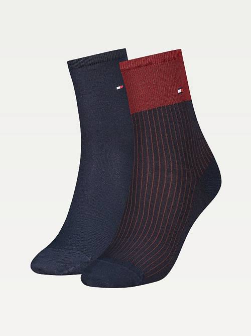 Ženske Tommy Hilfiger 2-Pack Colour-Blocked Ankle Čarape Plava | TH410HLU