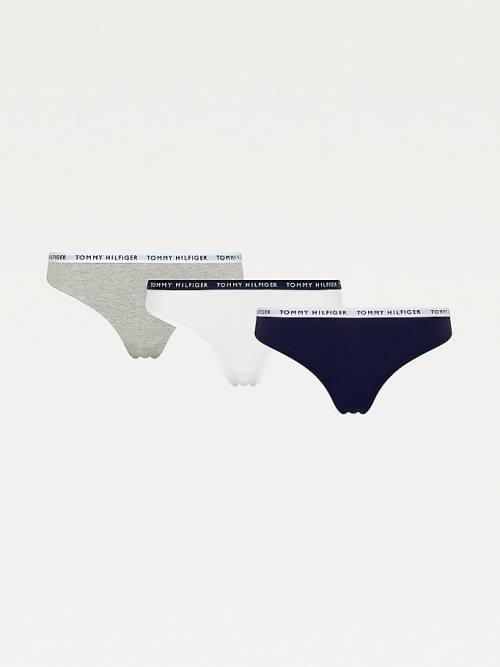 Ženske Tommy Hilfiger 3-Pack Recycled Cotton Thongs Donji veš Braon | TH830MFI