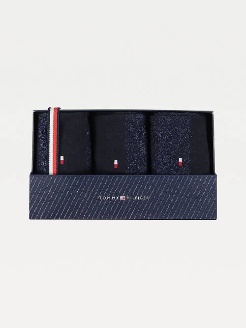 Ženske Tommy Hilfiger 3-Pack Sparkle Gift Box Čarape Plava | TH807FJB