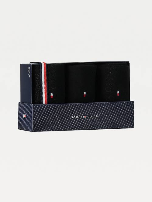 Ženske Tommy Hilfiger 3-Pack Sparkle Gift Box Čarape Crna | TH857GKZ