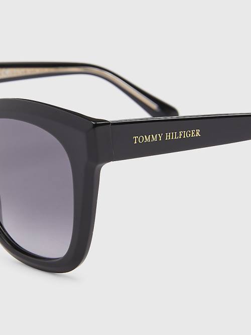 Ženske Tommy Hilfiger Acetate Cat-Eye Sunčane Naočare Crna | TH568GRL