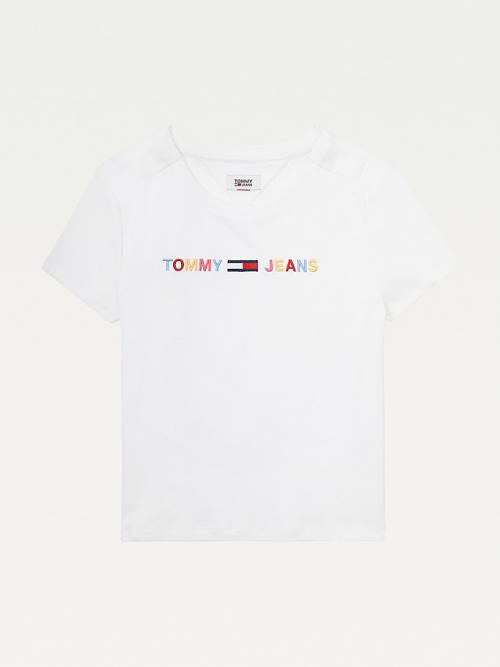 Ženske Tommy Hilfiger Adaptive Cotton Logo Majice Bela | TH358GDS