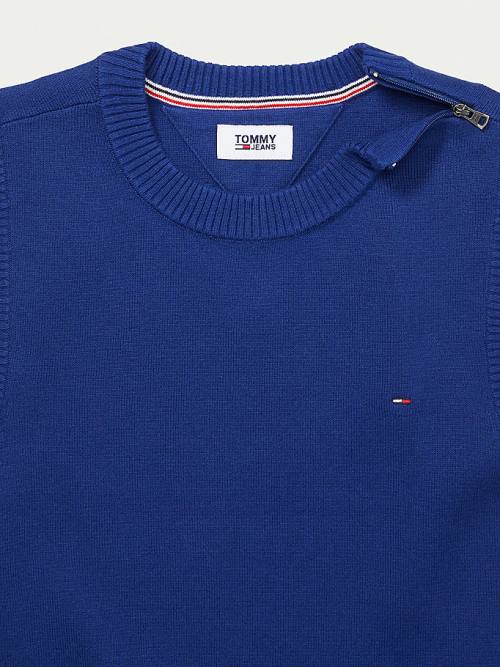 Ženske Tommy Hilfiger Adaptive Crop Mock Turtleneck Jumper Džemper Plava | TH175UST