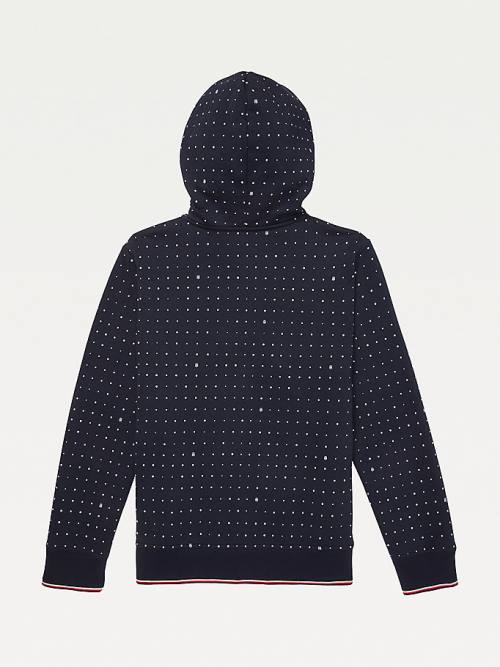 Ženske Tommy Hilfiger Adaptive Dot Print Duks Hoodie Plava | TH847HWR