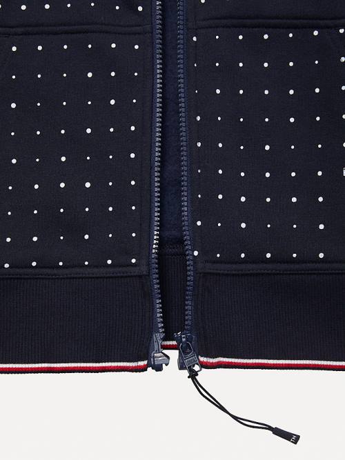 Ženske Tommy Hilfiger Adaptive Dot Print Duks Hoodie Plava | TH847HWR