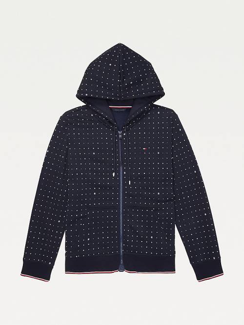 Ženske Tommy Hilfiger Adaptive Dot Print Duks Hoodie Plava | TH847HWR