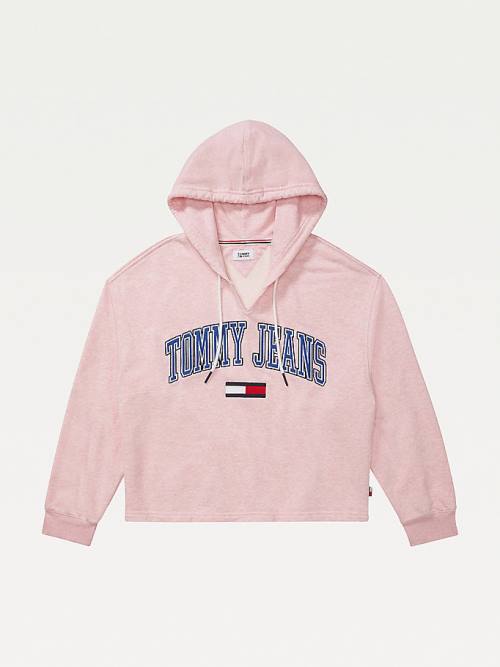 Ženske Tommy Hilfiger Adaptive Logo Duks Hoodie Roza | TH236BIU