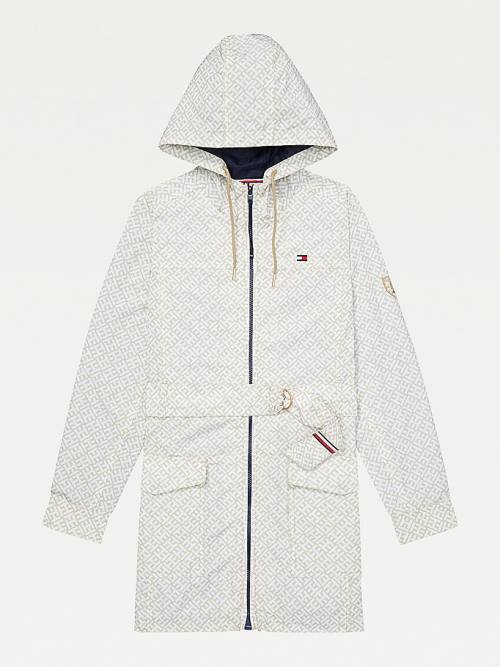 Ženske Tommy Hilfiger Adaptive Long Belted Hooded Jakna Bež | TH968DPF